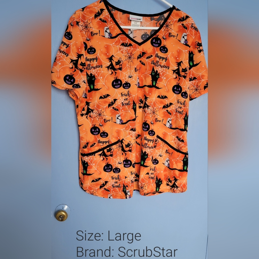 ScrubStar scrub top: Large/Orange